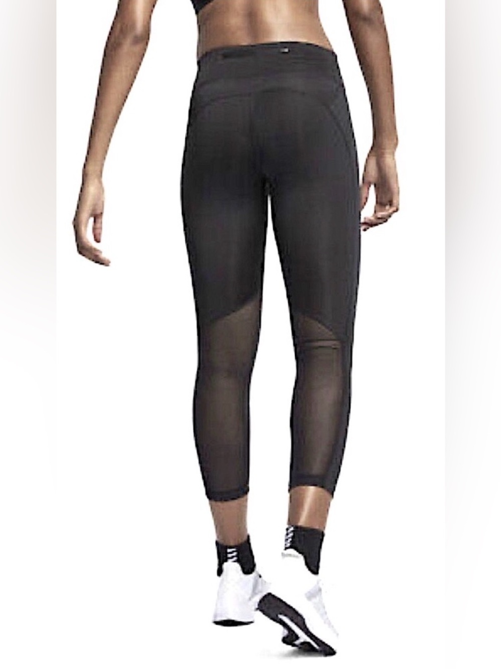 NWT Nike Small Fast Womens Mid-Rise Tight Fit Crop Legging with Mesh Calf Panels